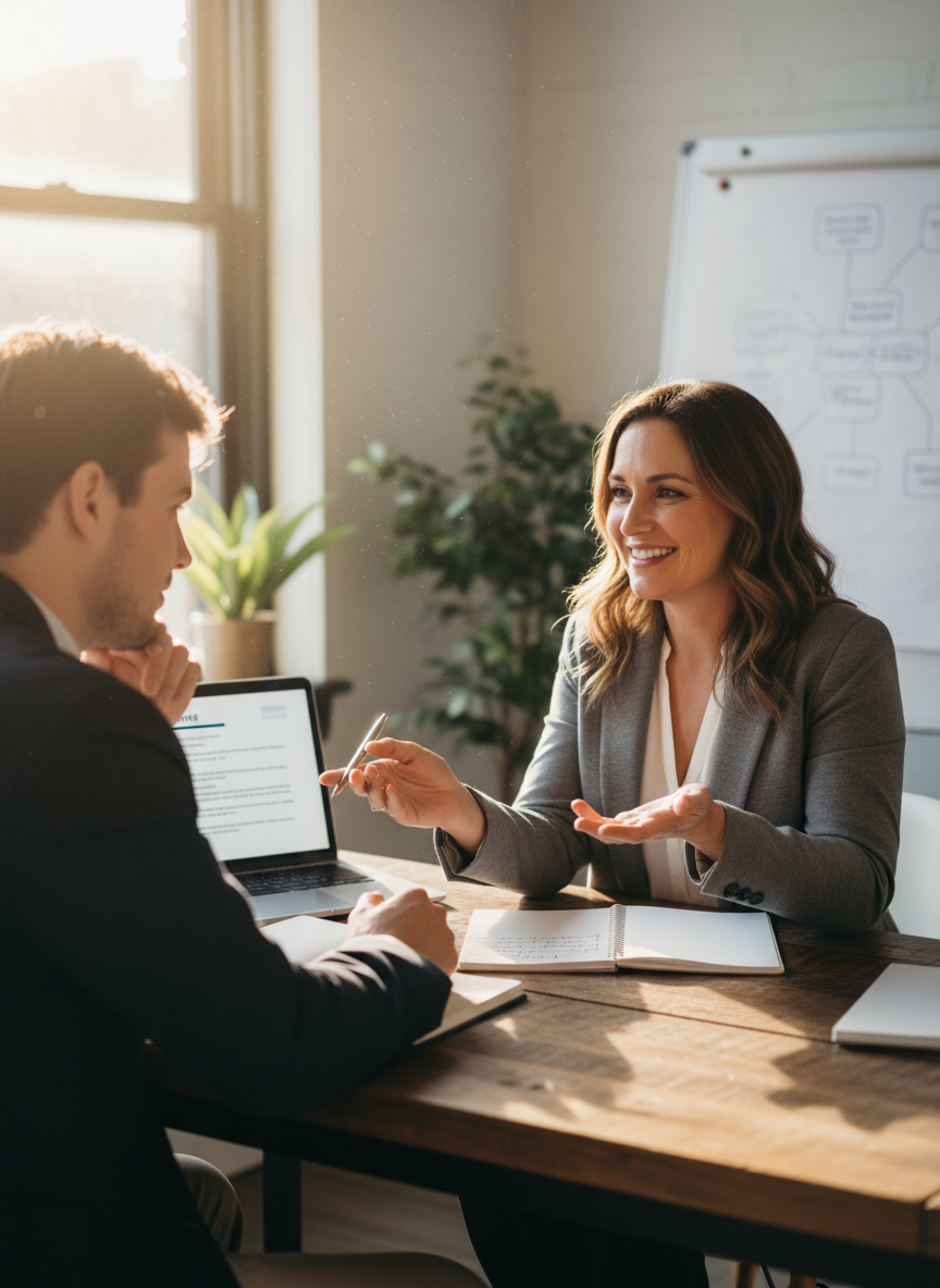 Un coach professionnel en pleine séance avec un client